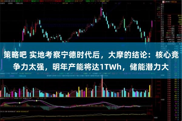 策略吧 实地考察宁德时代后，大摩的结论：核心竞争力太强，明年产能将达1TWh，储能潜力大